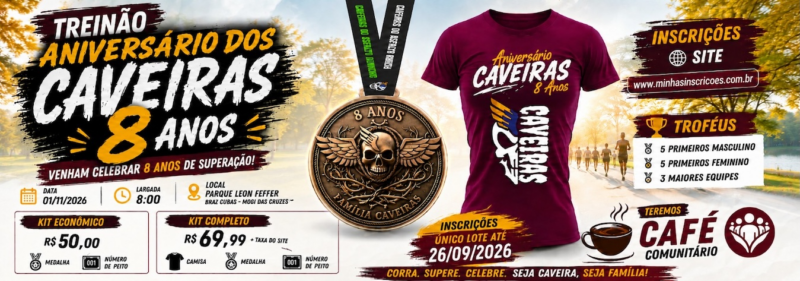 Treino de Aniversário Dos Caveiras 8 Anos