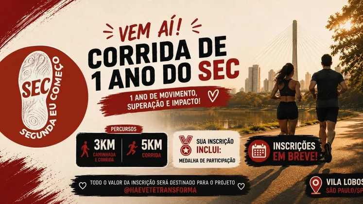 Corrida de 1 Ano do Projeto SEC – Segunda Eu Começo