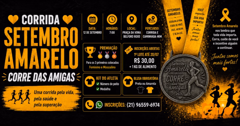 Corrida Setembro Amarelo do Corre das Amigas